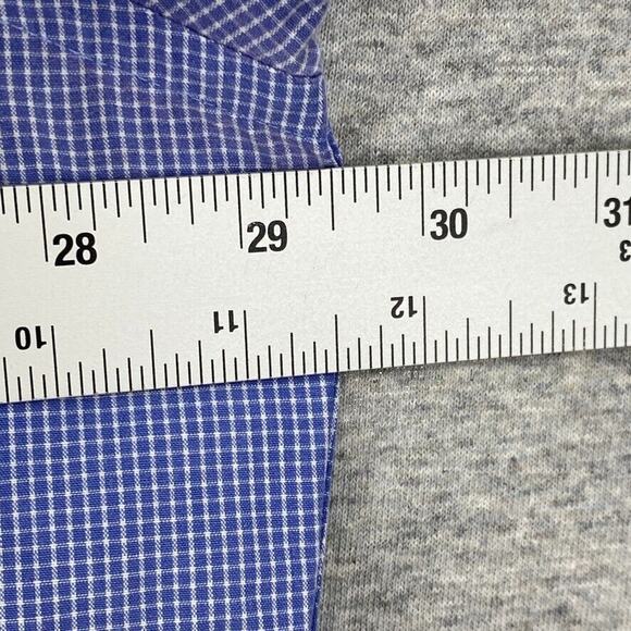 Nautica Shirt Mens 18 Blue Check Button Up Long Sleeve Casual Cotton Collared - Picture 9 of 11